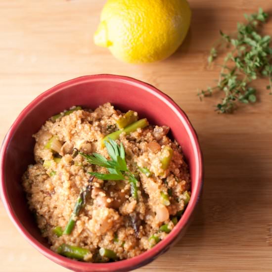 Vegan Asparagus Quinoa Risotto - Recipe photo by mywifecancook