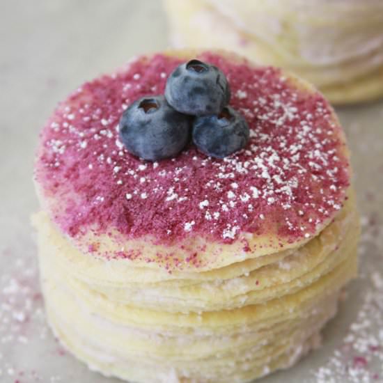 Taro Blueberry Mini Mille Cake - Recipe photo by estalystic