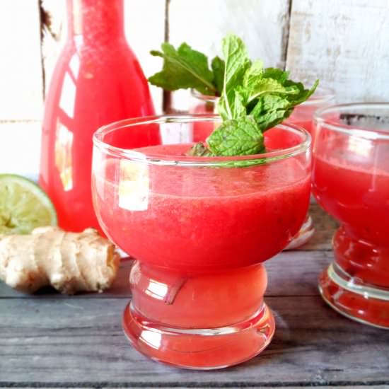 Minty Lime-Ginger Watermelon Fresca - Recipe photo by acommonconnoisseur