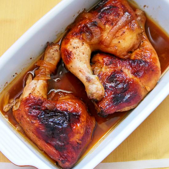 Lemon Barbeque Roasted Chicken - Recipe photo by Woman Scribbles