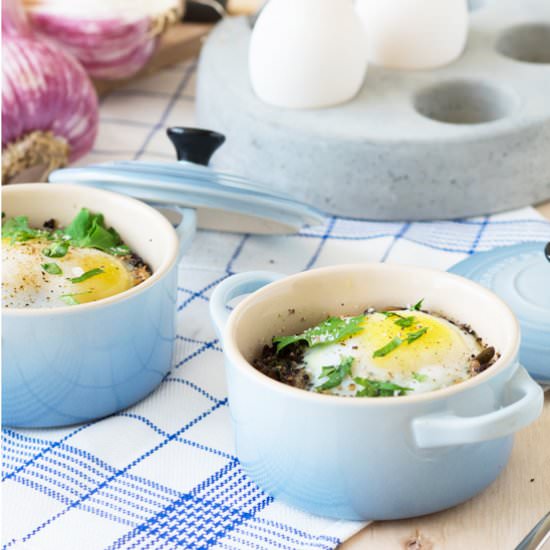 Duck Eggs in Cocotte with Quinoa - Recipe photo by theworktop