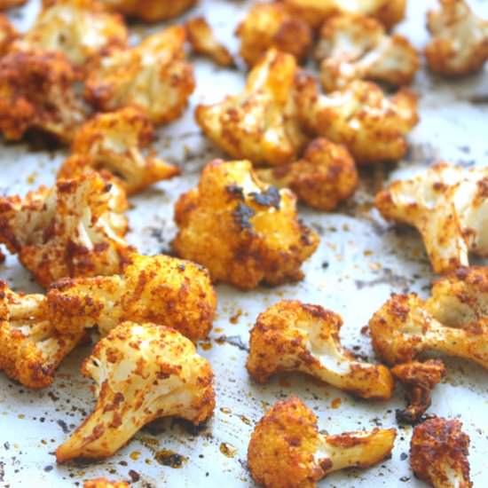 Roasted Curry Cauliflower - Recipe photo by JesseLWellness