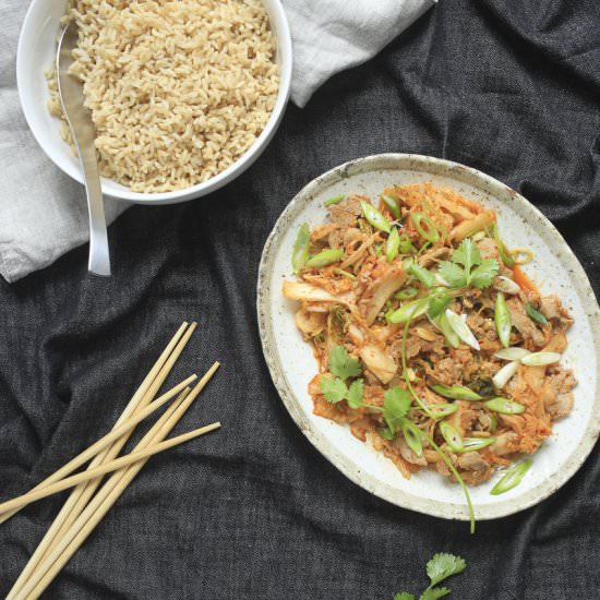 Pork and Kimchi Rice Bowls - Recipe photo by THE KAWAII KITCHEN
