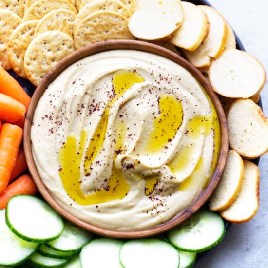 Roasted Garlic + Feta Cheese Hummus - Recipe photo by littlespicejar