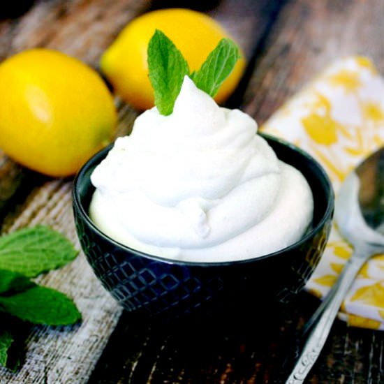Clean Eating Vegan Lemon Mousse - Recipe photo by thehealthyfamilyandhome