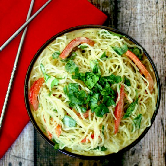 Kelp Noodles and Spicy Peanut Sauce - Recipe photo by thehealthyfamilyandhome