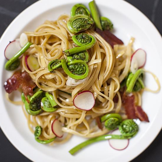 Linguine with Fiddleheads - Recipe photo by bitebymichelle