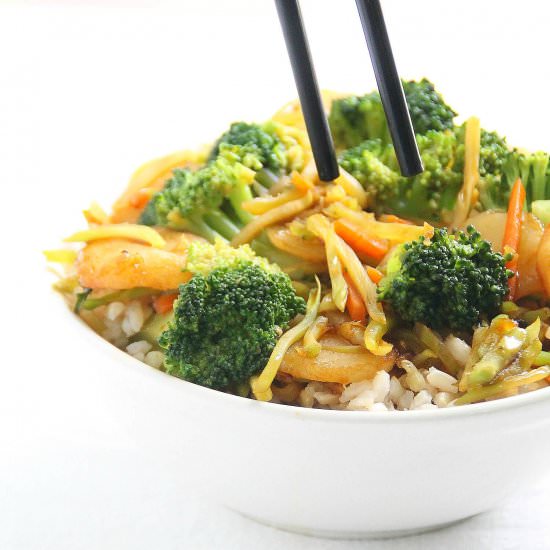 Asian Vegetable Rice Bowl - Recipe photo by Amy in the Kitchen