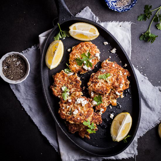 Cauliflower feta fritters - Recipe photo by Simply Delicious
