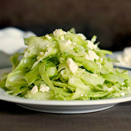Shaved Broccoli Stalk Salad - Recipe photo by fearlesshomemaker