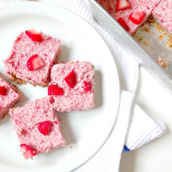 Coconut Berry Bliss Bars - Recipe photo by TheGlowingFridge