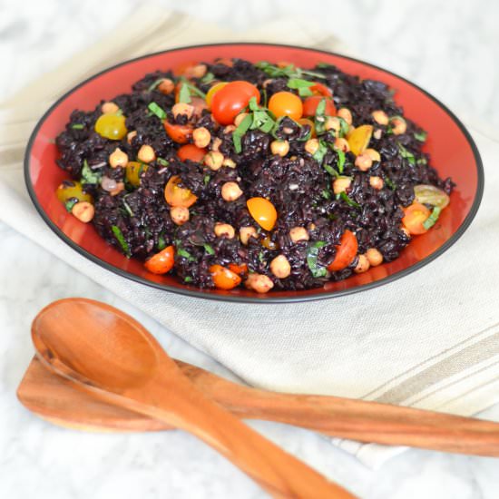 Bruschetta Black Rice Salad - Recipe photo by lucismorsels