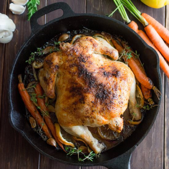 Lemon Roasted Chicken - Recipe photo by wokandskillet