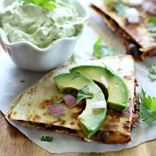 Slow Cooker BBQ Chicken Quesadillas - Recipe photo by thebelleofthekitchen