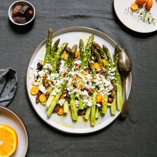 Raw Asparagus Salad with Feta - Recipe photo by FeedMeDearly