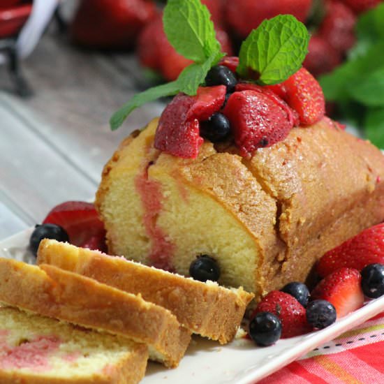 Vanilla Pound Cake w/ Berry Medley - Recipe photo by Virtually Yours
