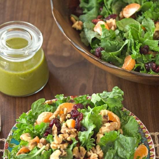 Spinach and Kale Power Salad - Recipe photo by veggiesbycandlelight