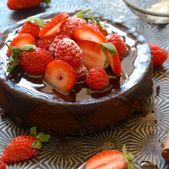 Petite Flour-less Chocolate Cake - Recipe photo by Bibbyskitchenat36