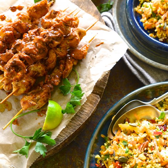 Chicken Kebabs and Bulgur Salad - Recipe photo by Bibbyskitchenat36