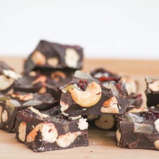 Choc Cashew Bark w/ Dried Fruit - Recipe photo by Desserts Required