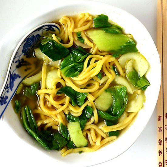 Chinese Noodle & Bok Choy Soup - Recipe photo by Sew French