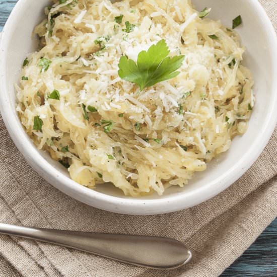 Parm & Parsley Spaghetti Squash - Recipe photo by laughterandlemonade