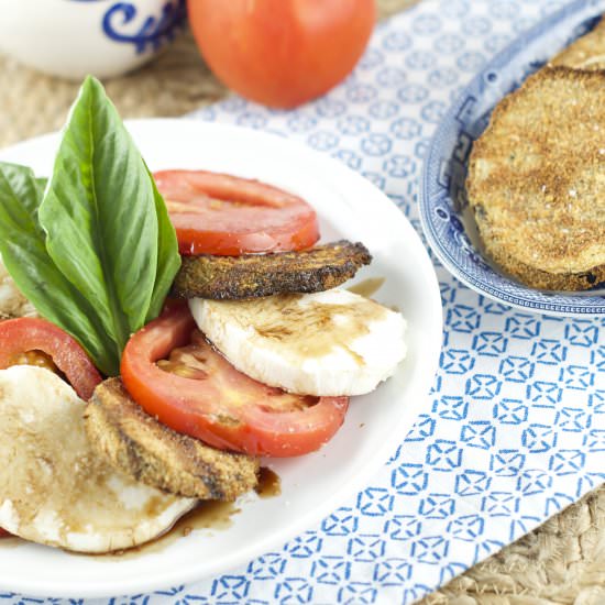 Crispy Eggplant Caprese Salad - Recipe photo by tiffanybendayan