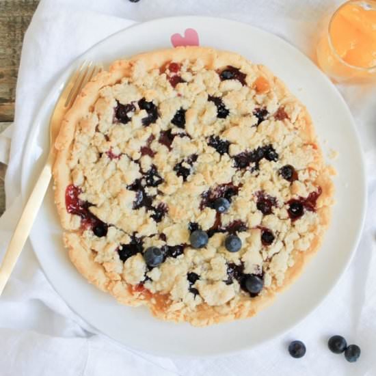 Lemon Curd Blueberry Streusel Cake - Recipe photo by gingerinthebasement