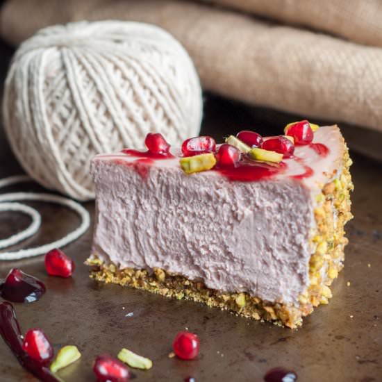Pomegranate Cheesecake - Recipe photo by Gastro Senses