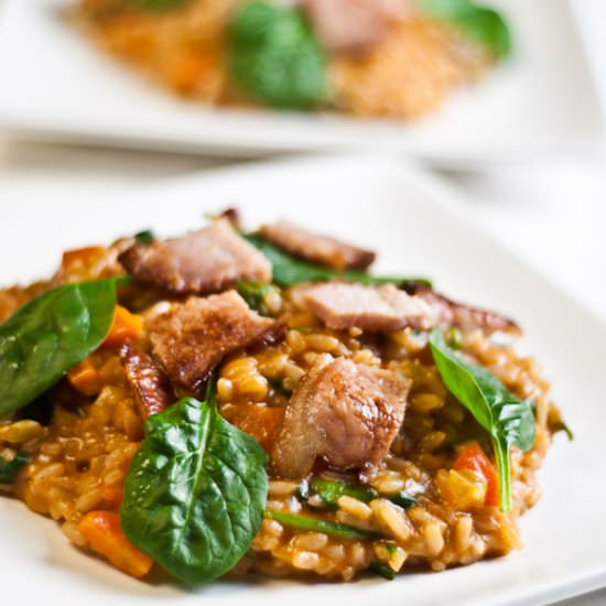 Low FodmapBacon & Spinach Risotto - Recipe photo by Suzanneper