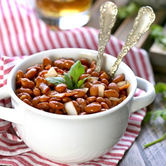 Bourbon Bacon Baked Beans - Recipe photo by the cookie rookie