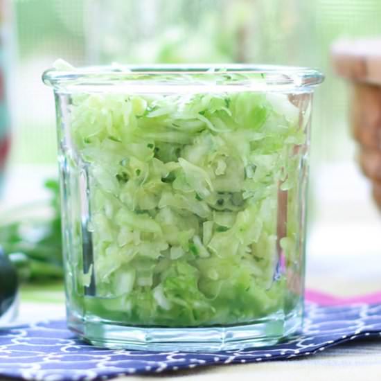 Jalapeño Cilantro Sauerkraut - Recipe photo by Fermentedfoodlab