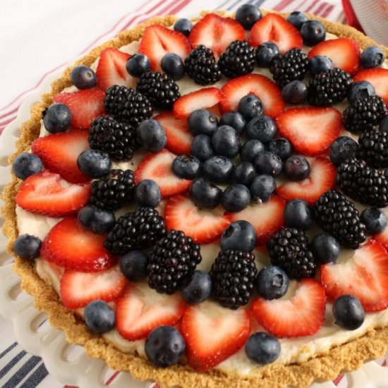 Red, White and Blueberry Tart - Recipe photo by What A Girl Eats