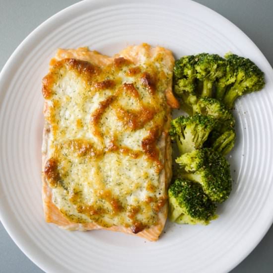 Roasted Salmon with Parm Dill Crust - Recipe photo by eatmorefoodproject