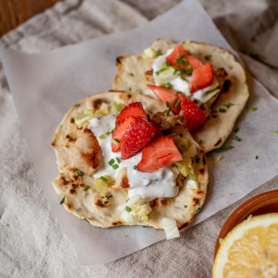 Chive Flatbreads with Chicken - Recipe photo by 52weeksofdeliciousness