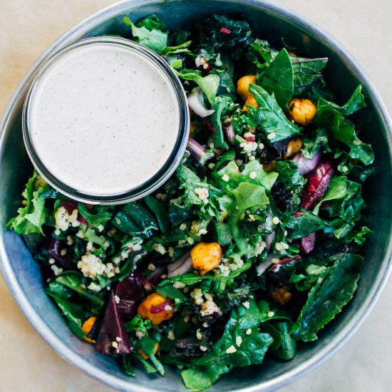 Chopped Kale + Kraut Salad - Recipe photo by wellandfull