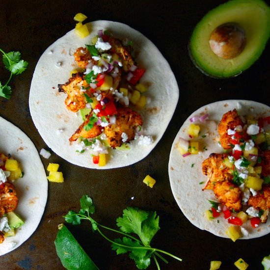 Crispy Roasted Cauliflower Tacos - Recipe photo by susanstable
