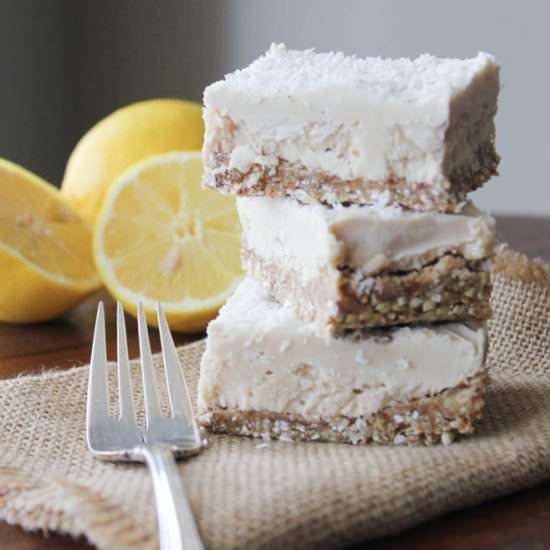Raw Lemon Coconut Cream Bars - Recipe photo by kneadtocook