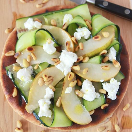 Grilled Pear Cucumber Flatbread - Recipe photo by cookingwithruthie