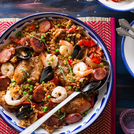 Clean Eating Paella - Recipe photo by My Natural Family