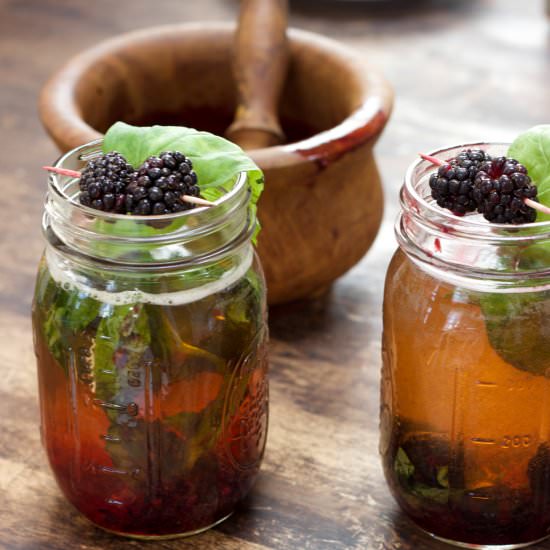 Berry basil bourbon - Recipe photo by lowstoluxe