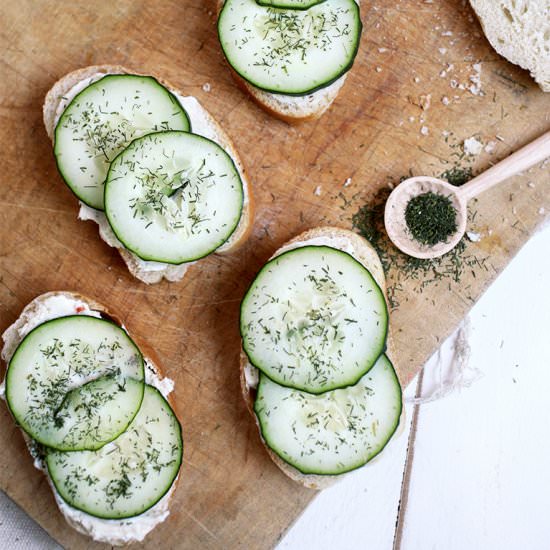Cucumber Tartine - Recipe photo by The Merrythought