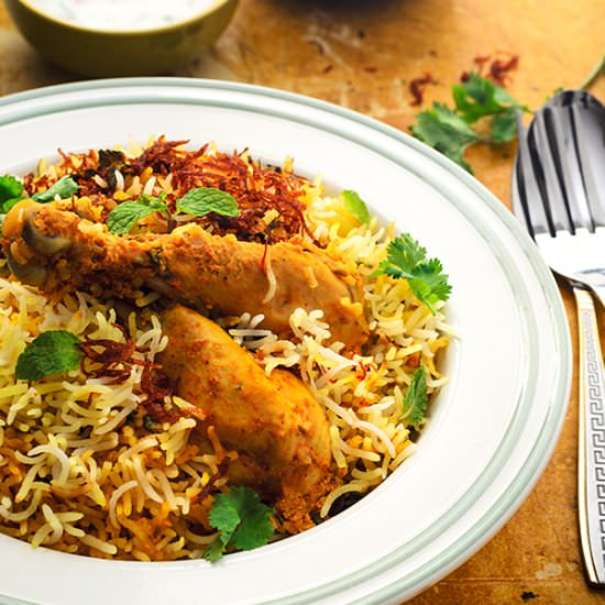 Hyderabadi Murgh Dum Biryani - Recipe photo by cubesnjuliennes