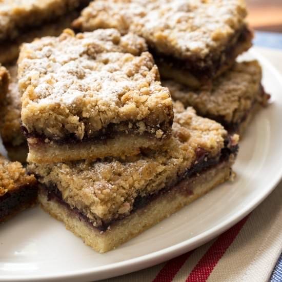 Jam Crumble Bars - Recipe photo by stripedspatula