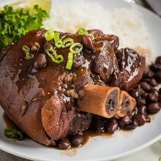 Braised Pork Shank with Black Beans - Recipe photo by omnivorescookbook