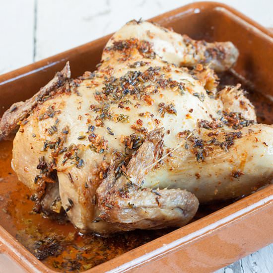 Lavender and Garlic Roasted Chicken - Recipe photo by ohmydish