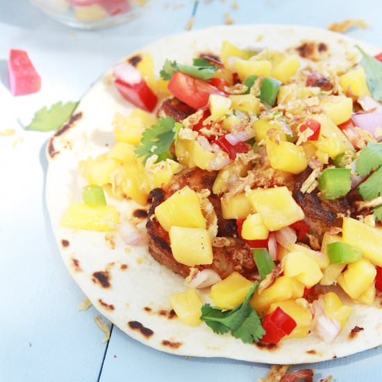 Jackfruit Salsa Grilled Shrimp Taco - Recipe photo by estalystic