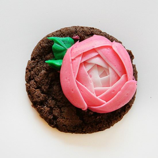 How to Pipe a Buttercream Peony - Recipe photo by iambaker