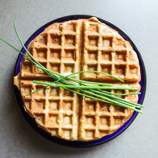 Anna’s Waffles with Chives - Recipe photo by Lisa G Cooks