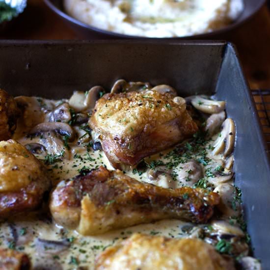 Crispy Chicken in Mushroom Sauce - Recipe photo by Aninas Recipes